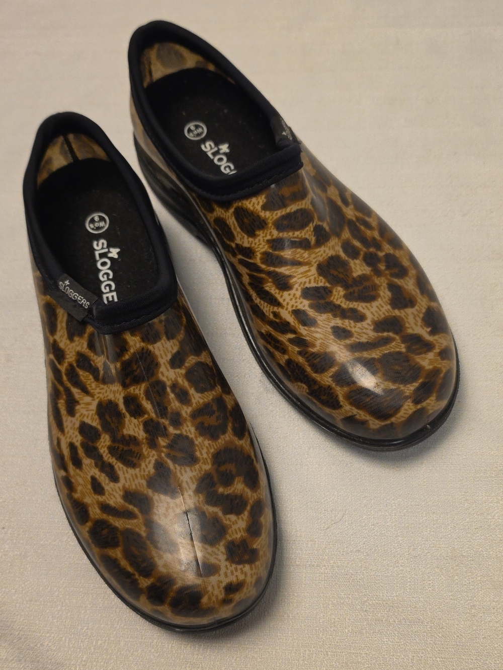 Sloggers Brown & Black Leopard Print   100% Waterproof Slip On Work Boot Size 9